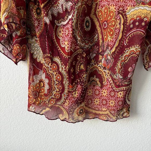 Vintage groovy burgundy top - Picture 5 of 6